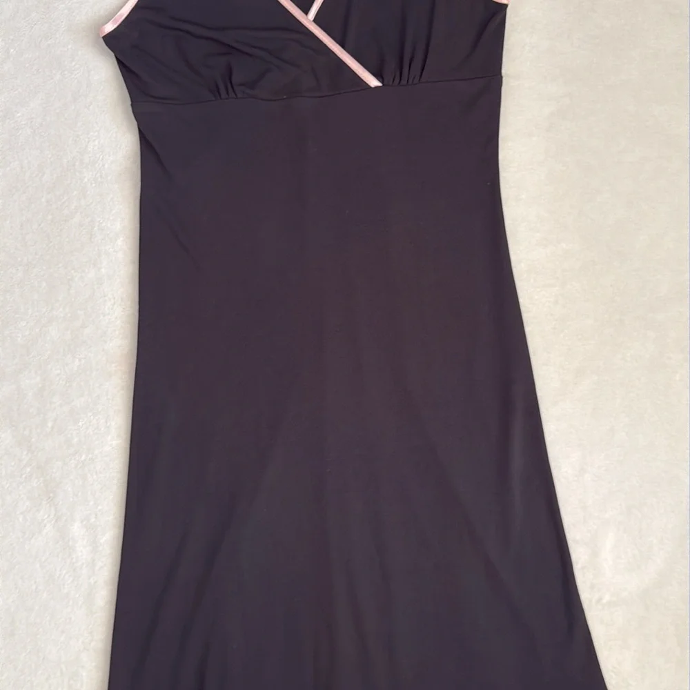 {VTG} City Triangles | Y2K Babydoll Midi Dress Black Made in USA (L Fits S/M) - Picture 4 of 14